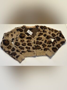 Windsor Leopard Print Faux-Fur Cardigan - Brown & Black